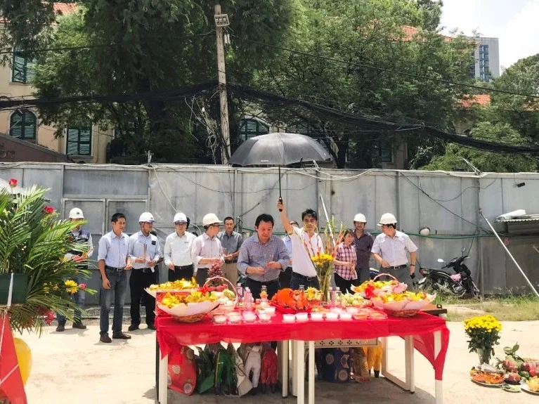 LỄ CÚNG TÂM LINH TÁI KHỞI ĐỘNG DỰ ÁN  KHÁCH SẠN CAO CẤP SỐ 5 LÊ QUÝ ĐÔN