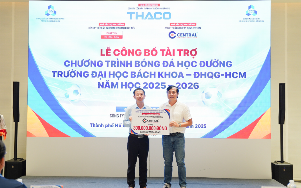 CENTRAL THAM DỰ LỄ CÔNG BỐ CHƯƠNG TRÌNH BÓNG ĐÁ HỌC ĐƯỜNG TRƯỜNG ĐẠI HỌC BÁCH KHOA TP.HCM