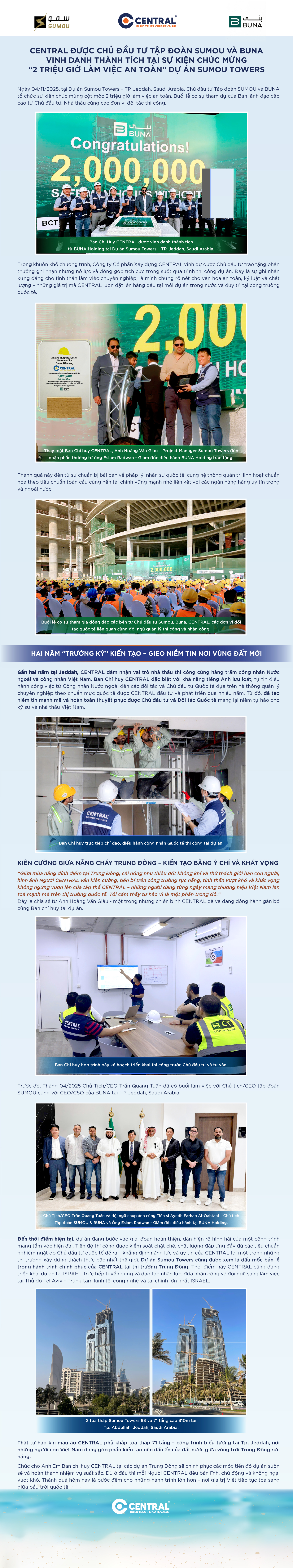 Central 2 triệu giờ an toàn