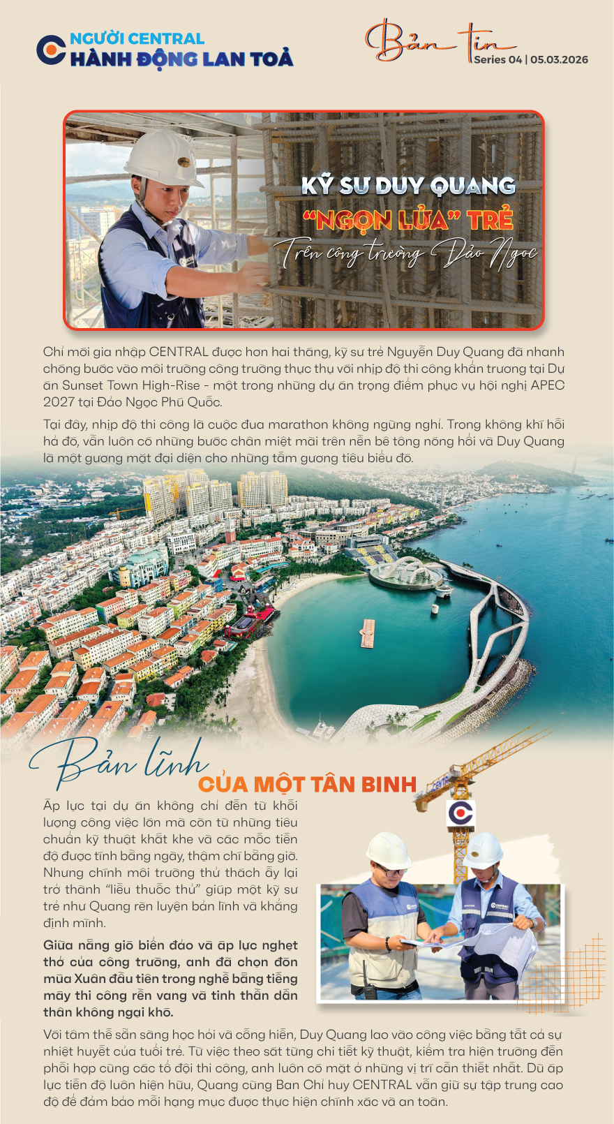 Kỹ sư Duy Quang công trường Phú Quốc