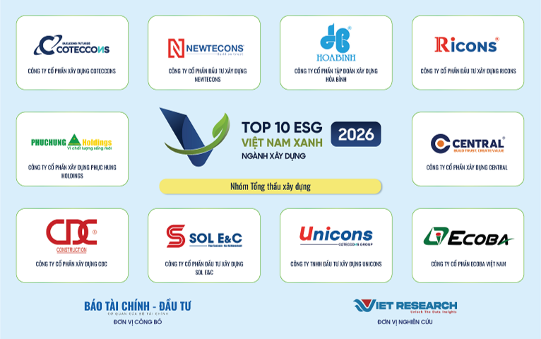 CENTRAL HAI NĂM LIÊN TIẾP ĐƯỢC VINH DANH TOP 10 DOANH NGHIỆP ESG VIỆT NAM XANH 2026 – NGÀNH XÂY DỰNG