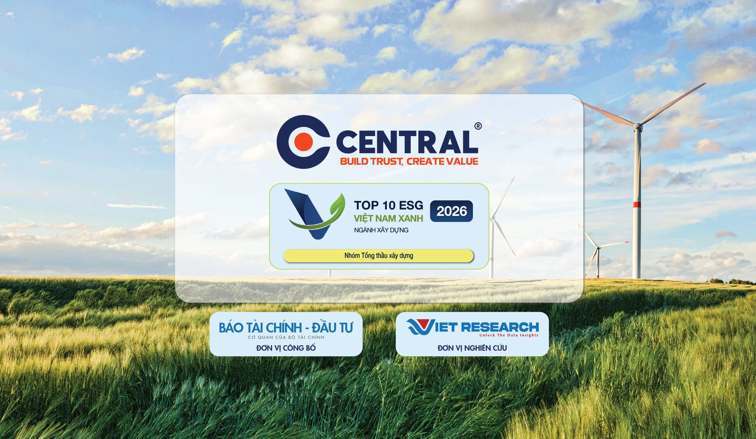 CENTRAL NAMED AMONG TOP 10 VIETNAM GREEN ESG COMPANIES 2026 – CONSTRUCTION SECTOR FOR THE SECOND CONSECUTIVE YEAR